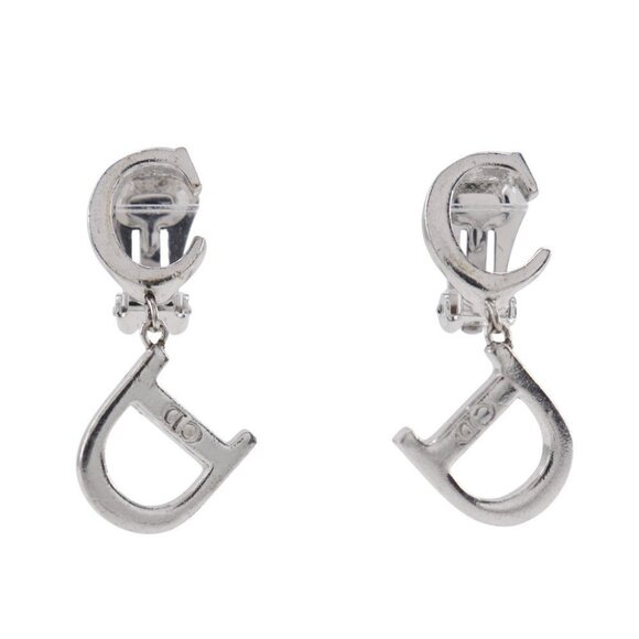 Dior CD logo Earring Silver metallic 5.5g Women - Picture 1 of 11